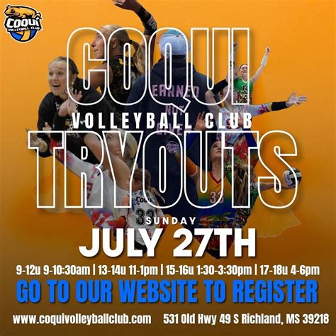 Coqui Volleyball 2025-2026 Tryouts, 531 Old Highway 49 S, Richland, MS ...