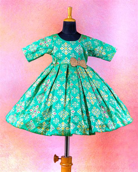 Shop Green Gown Online For Kids | Brocade Gown For Kids – www.liandli.in