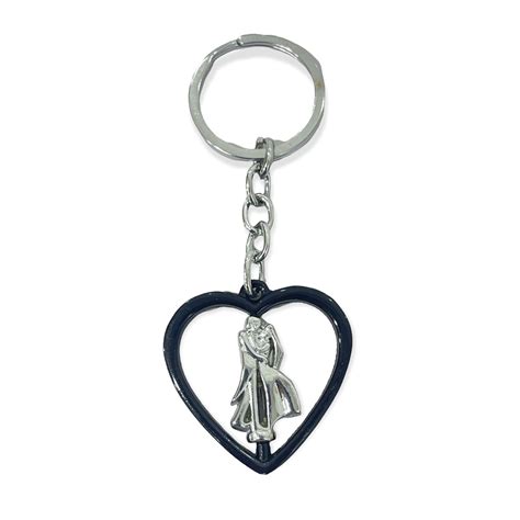 AUGEN Premium Rotating Couple 2 Black Stainless Steel Keychain Metal ...