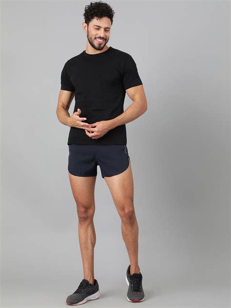 Sport Sun Solid Men NS Lycra Navy Blue Running Shorts