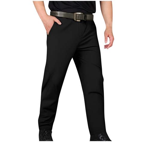Baggy Sweatpants Men, Mens Slacks Straight Fit Golf Pants Elastic Waist ...