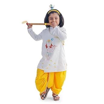 Buy Tiber Taber Baby Boy Krishna Dhoti Kurta Set-White | Kids Ethnic ...