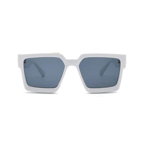 Monster Series UV Protected Square Sunglasses - White Frame Grey Lens ...