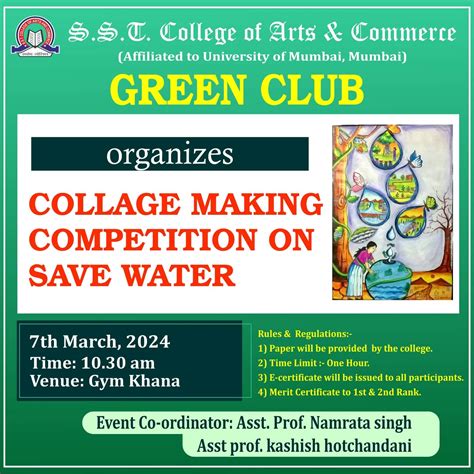 Collage Making Competition on Save Water – SST College