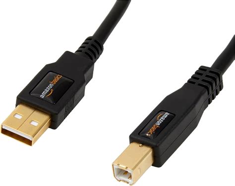 Amazon Basics USB-A to USB-B 2.0 Cable for Printer or External Hard Drive, Gold-Plated ...