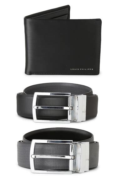 Buy Men Black Belt and Wallet Online - 164131 | Louis Philippe