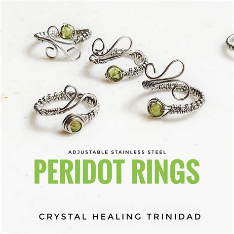 Peridot Ring - Adjustable Stainless Steel