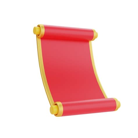 3d red ancient scroll isolated decoration for chinese new year chinese ...