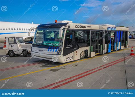 Bus Cobus 3000 At Heraklion Airport N. Kazantzakis, Greece Editorial ...