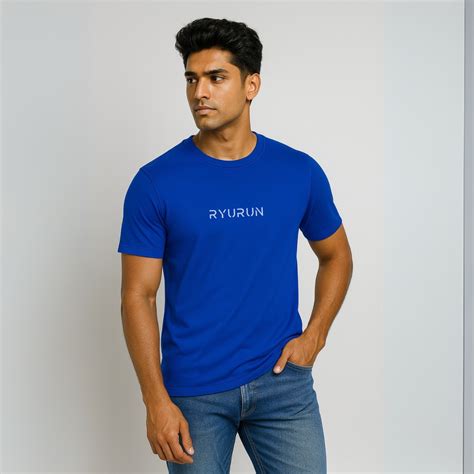 Buy RYURUN Blue Sports T-Shirt for Men | Moisture Wicking & Breathable ...