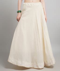 Rangyaatra Self Design Women Flared White Skirt - Buy Rangyaatra Self ...