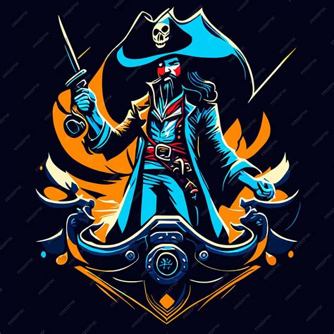 Premium Vector | Captain of the seas pirate vector graphic design