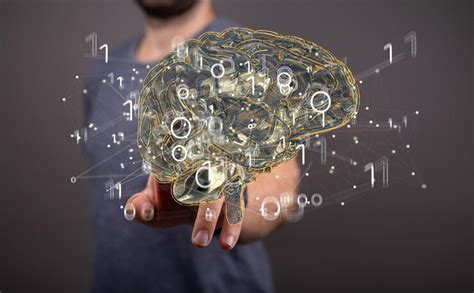 Brain. low poly abstract digital human brain. neural network. iq ...