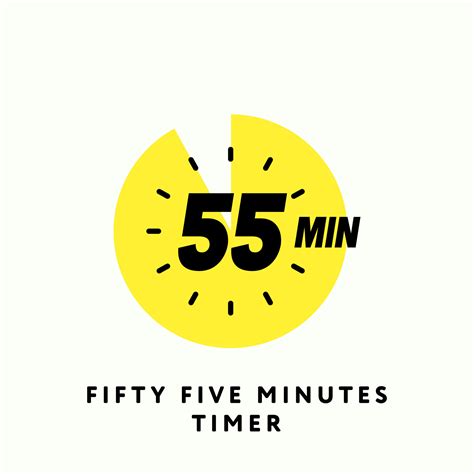 55 Minutes Timer Icon, Modern Flat Design. Clock, Stopwatch ...