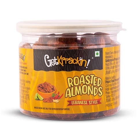 GetKrrackin! Lebanese Style Almond Nuts - 200g Jar | Roasted Spicy ...