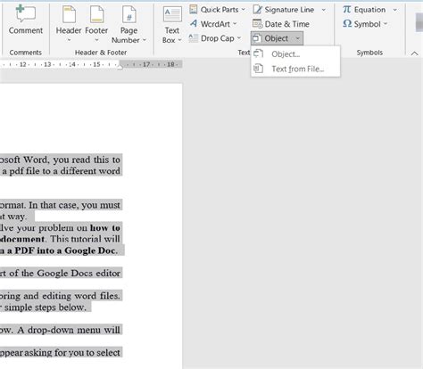 How to Add a PDF to a Word Doc 的图像结果