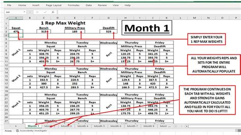 Image result for Progressive Overload Program Template