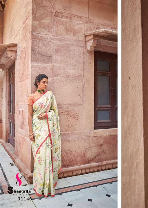Shangrila Cremona Digital Designer Tussar Satin Digital Printed Saree ...