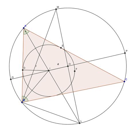 If R = 4 and r = 2 then the distance between the circum - centre and ...