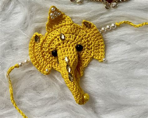 Handmade Crochet Ganesha Rakhi | Colorful Rakhi for Brother and Sister ...