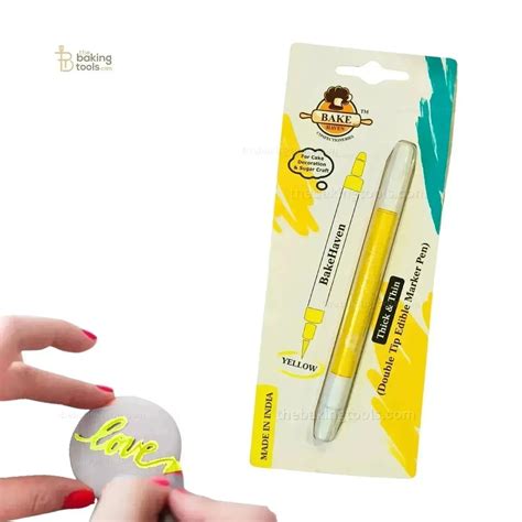 Bakehaven Edible Yellow Marker Pen | Double Tip