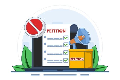 Vector illustration about petition concept with petition form with ...