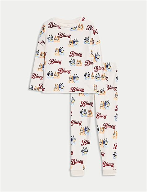 Buy Velour Bluey™ Pyjamas (1-9 Yrs) at Marks & Spencer