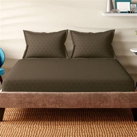 Buy PORTICO Pristine Jacquard Printed Cotton 300TC 3Pcs Super King ...