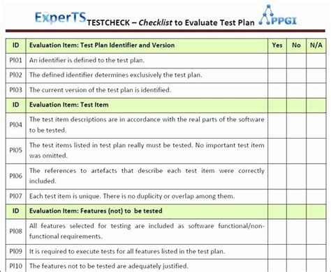 Test Plan Template Excel Awesome software Evaluation Template Excel – Waldpaedagogikfo | Test ...