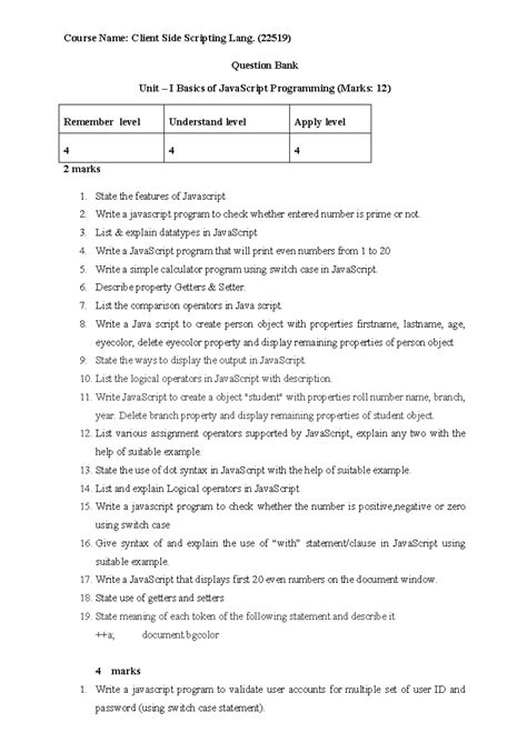 Css Question bank - Course Name: Client Side Scripting Lang. (22519 ...
