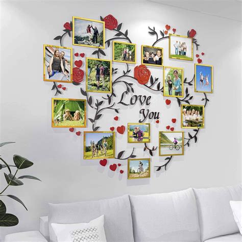 Buy DecorSmart Heart Family Tree Wall Decor Picture Frame Collage ...