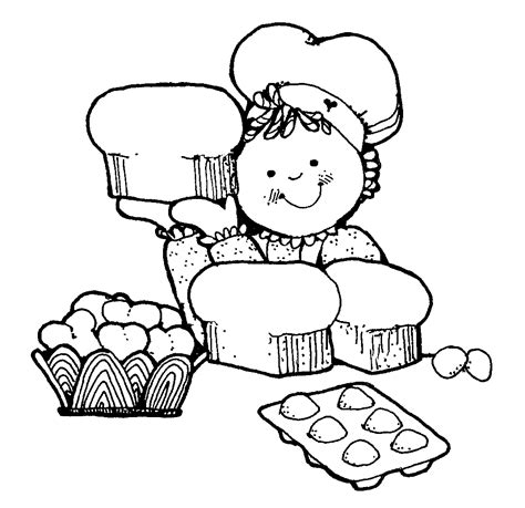 Kids Baking Clip Art Black And White