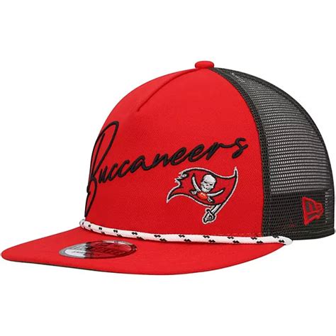 Men's New Era Red Tampa Bay Buccaneers Script Logo Golfer 9FIFTY ...