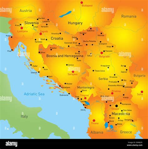Balkan map Stock Photo - Alamy