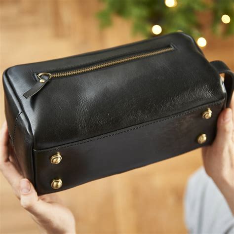 Personalised Luxury Leather Wash Bag By Vida Vida