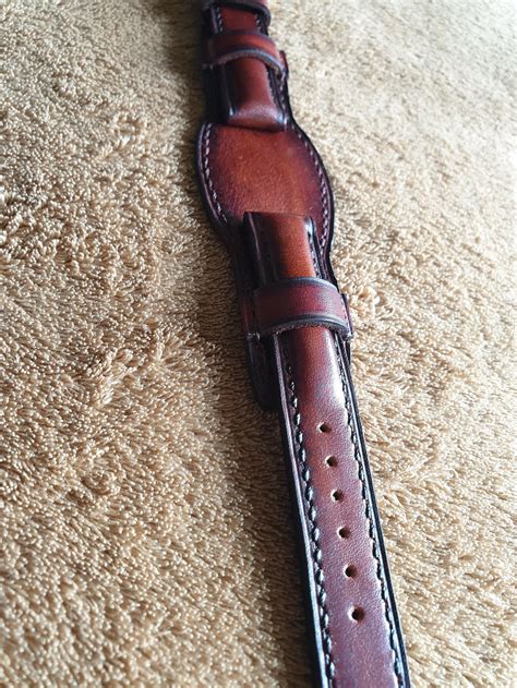 Handmade full grain leather bund strap - Indianleathercraft