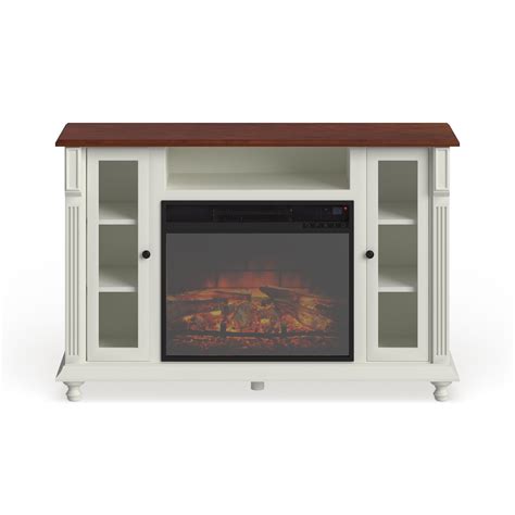 white electric fireplace tv stand