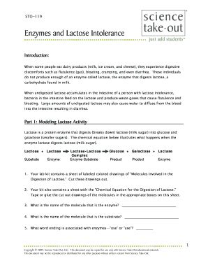 Enzymes And Lactose Intolerance Lab Answers - Fill Online, Printable ...
