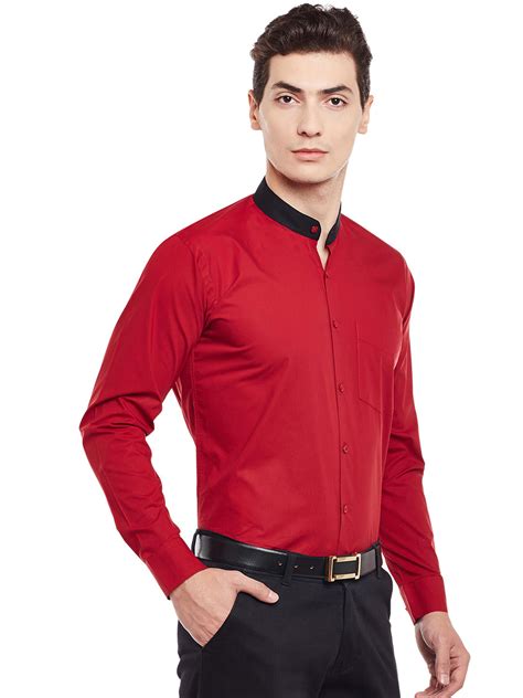 Men Maroon Solid Slim Fit Pure Cotton Formal Shirt