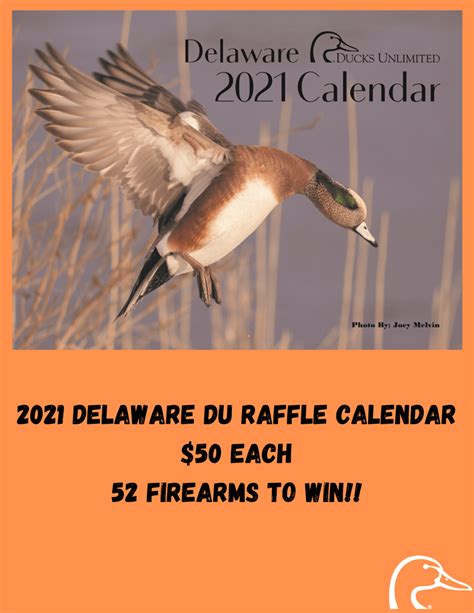 Ducks Unlimited Calendar Raffle 2021 - Preschool Calendar Printable