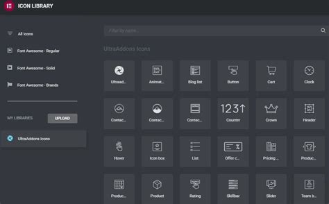 Image result for Adding Custom Icons Elementor