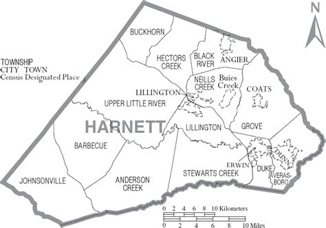 File:Map of Harnett County North Carolina With Municipal and Township ...