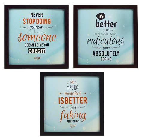 Indianara 3 Piece Set of Framed Wall Hanging Motivational Office Decor ...