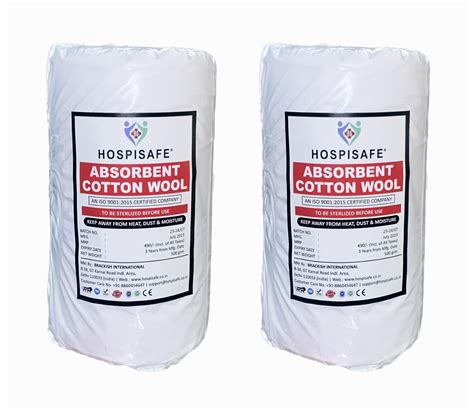 HOSPISAFE® Absorbent Cotton Roll (500g) Pack Of 2 - Ideal for Makeup ...