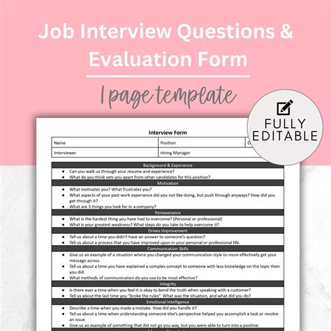 Image result for Interview Questions Form