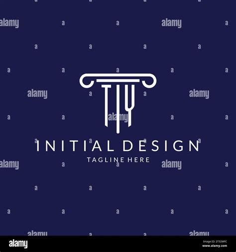 TY logo monogram with pillar shape designs vector Stock Vector Image ...