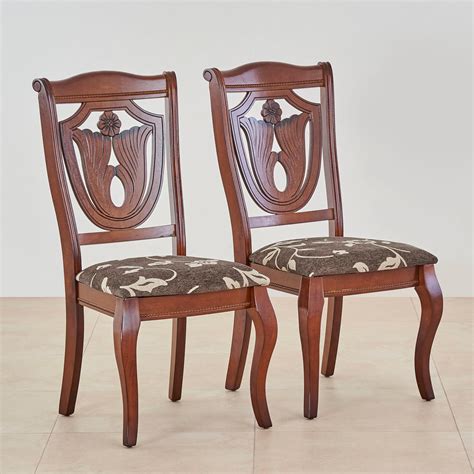 Buy Mulex Set of 2 Rubber Wood Dining Chairs - Brown from Home Centre ...