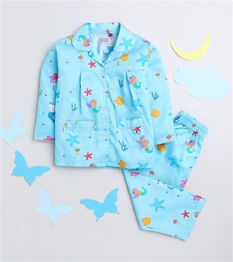 Mermaid Dream Printed Girls Nightsuit Set - koochi Poochi