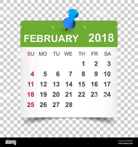 Feb 2018 Calendar