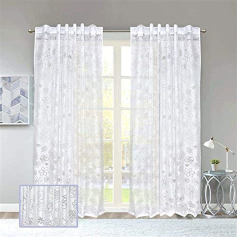 Buy LINENWALAS Floral Net Semi Transparent Door Curtains, Sheer Back ...